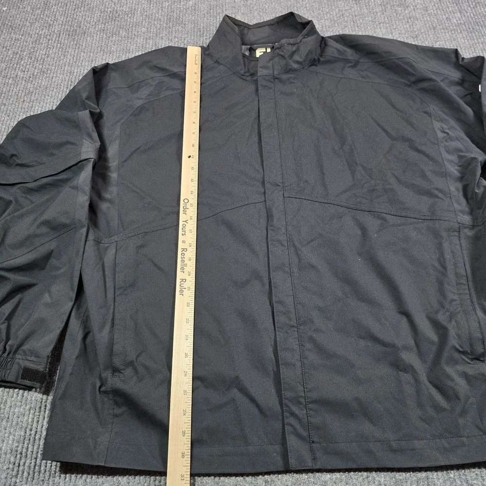 FootJoy DryJoys HydroLite Rain Jacket Mens 2XL Black Waterproof Windproof Golf